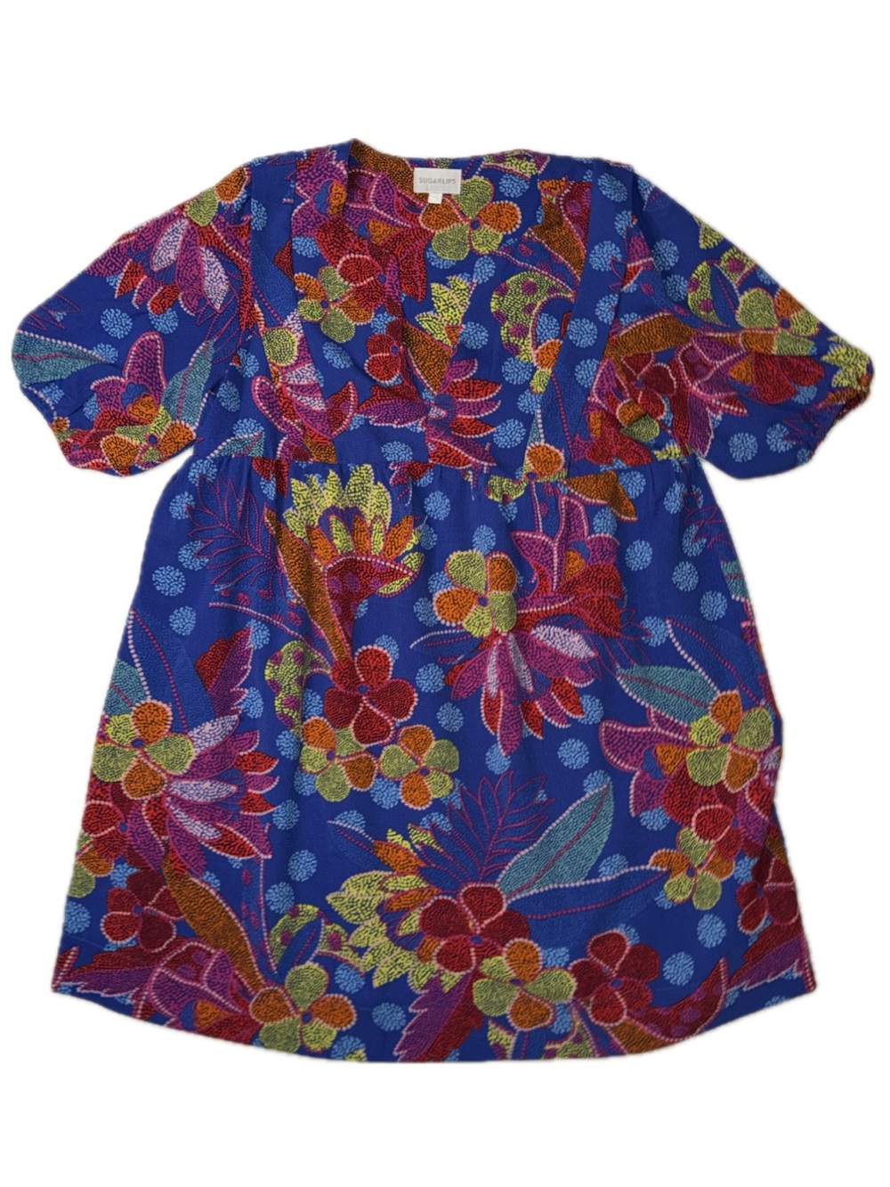 Vibrant Blue Floral Sugarlips Babydoll Dress